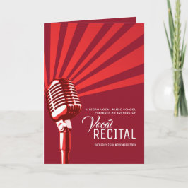 Programa musical vocal recital noite - microfone vermelho