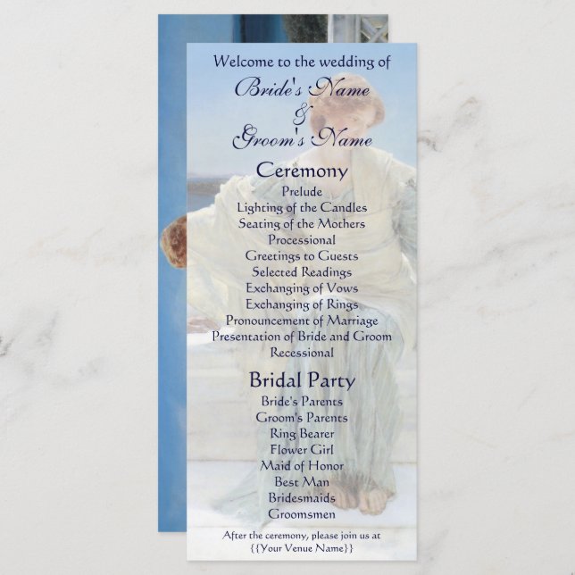 Programa Não me pergunte mais pelo casamento de Alma Tadema (Frente/Verso)