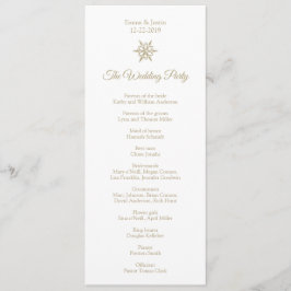 Programa Natal com floco de neve Dourado e simples Casament