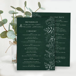 Programa Nature Inspired  Greenery Wedding Program Card
