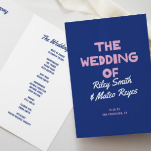 Programa Negrito Tipo Moderno Funky Casamento Azul Cor-de-R