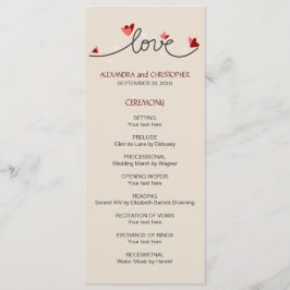 Programa No Love Simple Text Weding Program