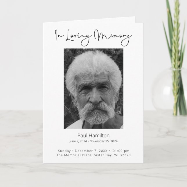 Programa No Loving Memory Funeral Program Order of Service (Frente)