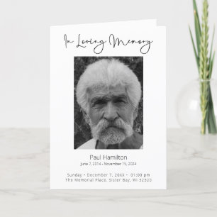 Programa No Loving Memory Funeral Program Order of Service