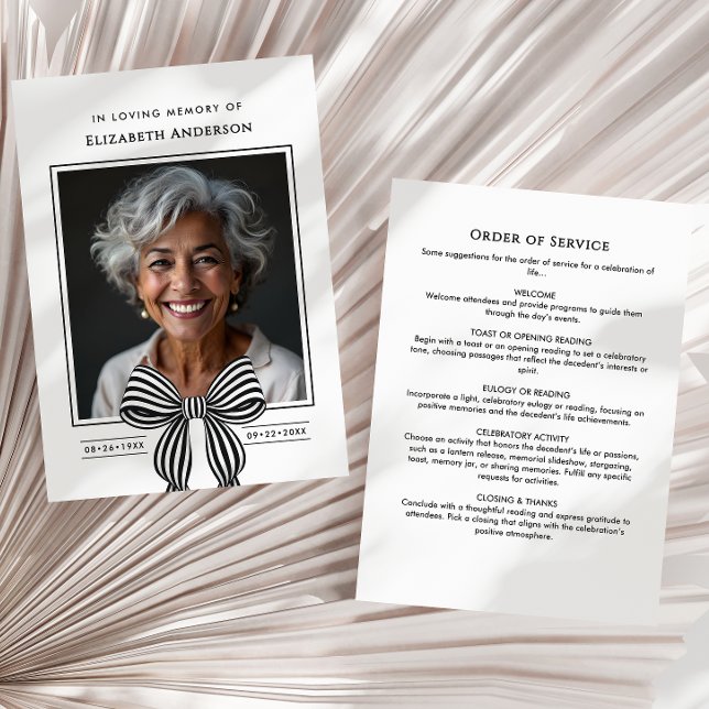 Programa No Loving Memory Modern Order of Service Photo (Criador carregado)