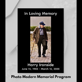 Programa No Loving Memory Photo MODERN Memorial Program