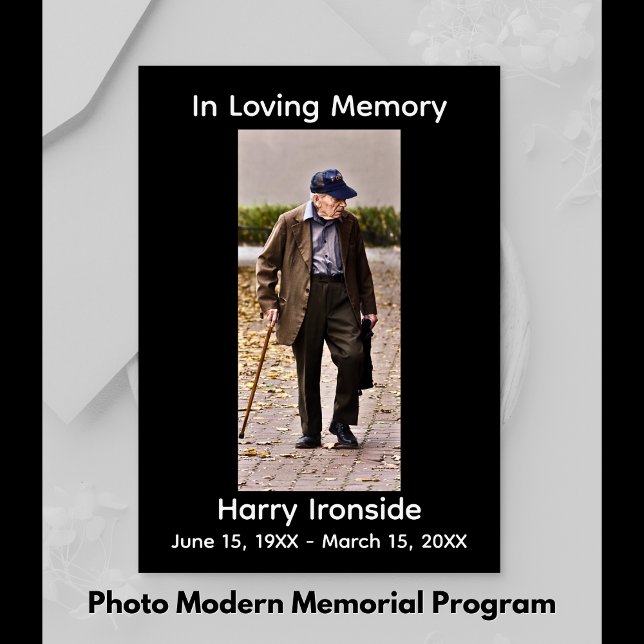 Programa No Loving Memory Photo MODERN Memorial Program (Photo MODERN Memorial Program)