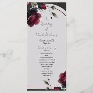 Programa Noiva Floral Cinza Sombrio Rosas Vermelhas de Bord