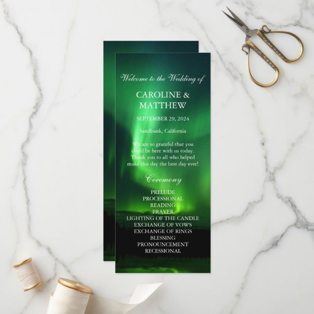 Programa Norte Luzes Aurora Borealis Casamento (Frente/Verso In Situ)