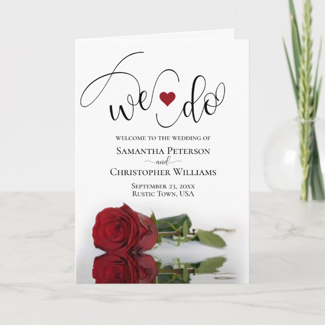 Programa Nós Fazemos Casamento Elegante De Rosa vermelha Lo (Frente)