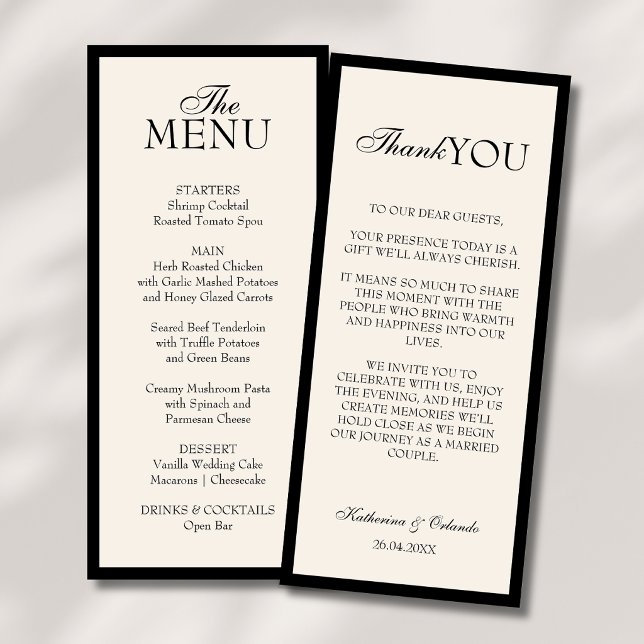 Programa Nota de Agradecimento de Casamento Black Ivory Old (Criador carregado)