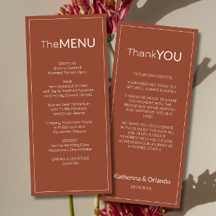 Programa Nota de Agradecimento de Casamento Terracotta Old