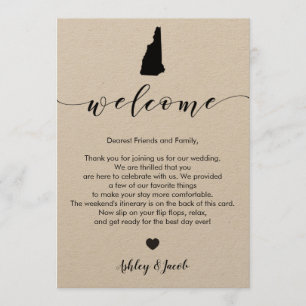 Programa Nova Hampshire Wedding - Carta de Boas-Vindas e It