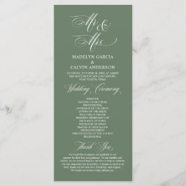 Programa Novo Sr. e Sra. Sage Green, Cerimônia de Casamento