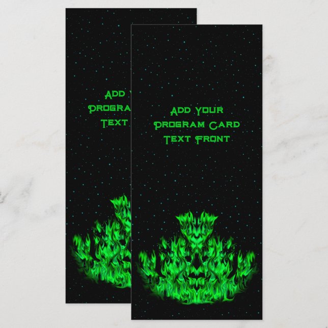 Programa O monstro verde da chama no céu estrelado (Frente/Verso)