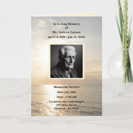 Programa Ocean Funeral Memorial Obituary Foled Program