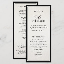 Programa Old Money Modern Formal Black Luxury Chic Wedding