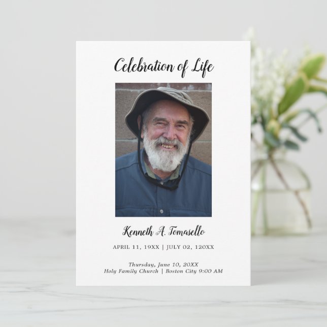 Programa Ordem Clássica de Serviço Funeral Foto Flat (Em pé/Frente)