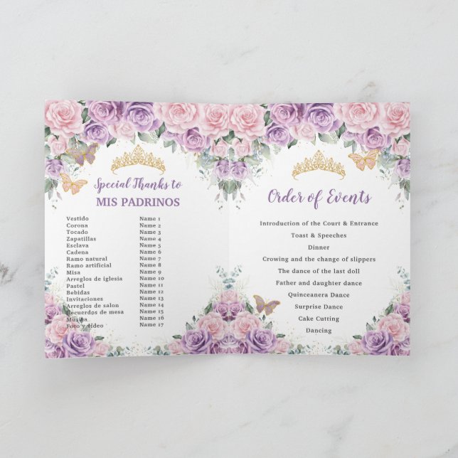 Programa Ordem de Acontecimentos Lilac Floral Rosa (Interior)