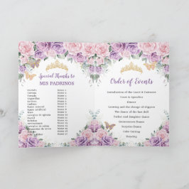 Programa Ordem de Acontecimentos Lilac Floral Rosa