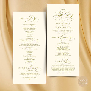 Programa Ordem de Cerimônia de Casamento Clássica e Elegant