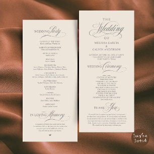 Programa Ordem de Cerimônia de Casamento Clássica e Elegant