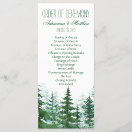 Programa Ordem de Cerimônia de Casamento com Árvore de Abet