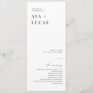 Programa Ordem de Serviço da Cerimônia de Casamento Mínimo
