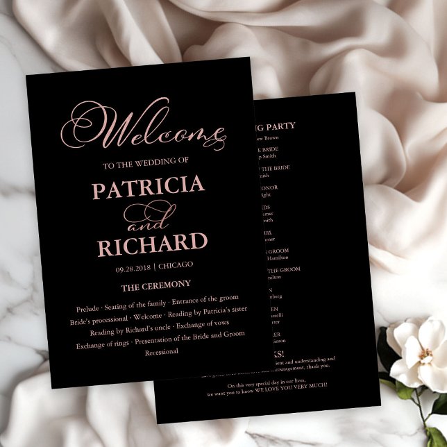 Programa Ordem de Serviço da Cerimônia de Casamento Program (Criador carregado)