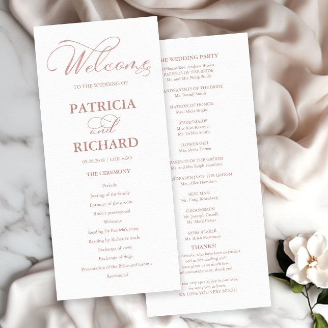 Programa Ordem de Serviço da Cerimônia de Casamento Program (Criador carregado)