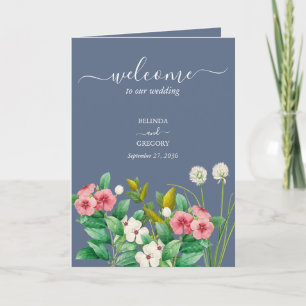 Programa Ordem de Serviço de Casamento Azul Periwinkle Dust