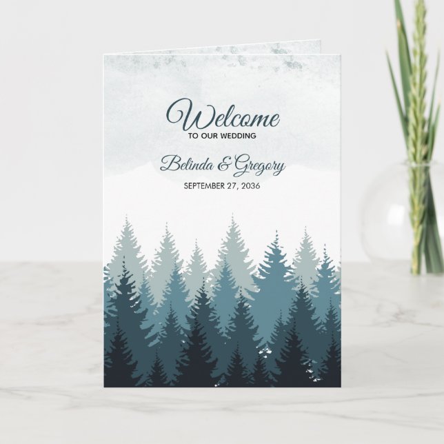 Programa Ordem de Serviço de Casamento da Floresta Pine (Frente)