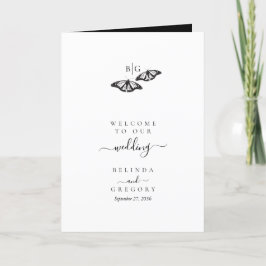 Programa Ordem de Serviço de Casamento de Borboleta Branca 