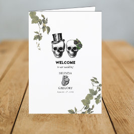 Programa Ordem de Serviço de Casamento de Caveira Floral de