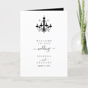Programa Ordem de Serviço de Casamento de Chandelier Branco