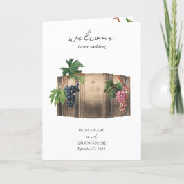 Programa Ordem de Serviço de Casamento de Vinha de Barrel W