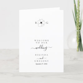 Programa Ordem de Serviço de Casamento Desenhado à Mão