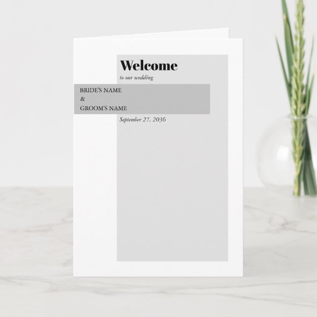 Programa Ordem de Serviço de Casamento Preto e Branco Moder (Frente)