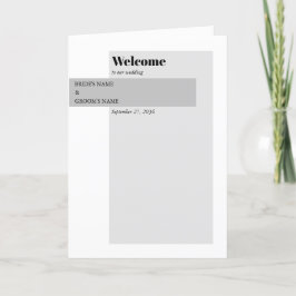 Programa Ordem de Serviço de Casamento Preto e Branco Moder