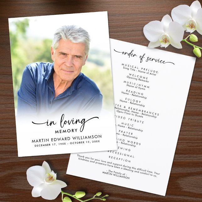 Programa Ordem de Serviço de Funeral Em Memória Carinhosa (Criador carregado)