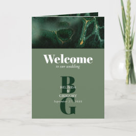 Programa Ordem de Serviço de Monograma Verde Moderno