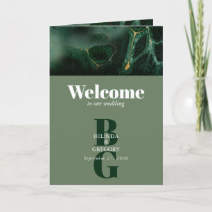 Programa Ordem de Serviço do Monograma Verde Moderno