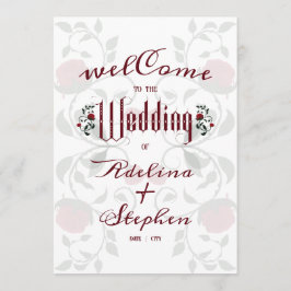 Programa Ordem de Serviço do Rosa vermelha de Casamento Gót