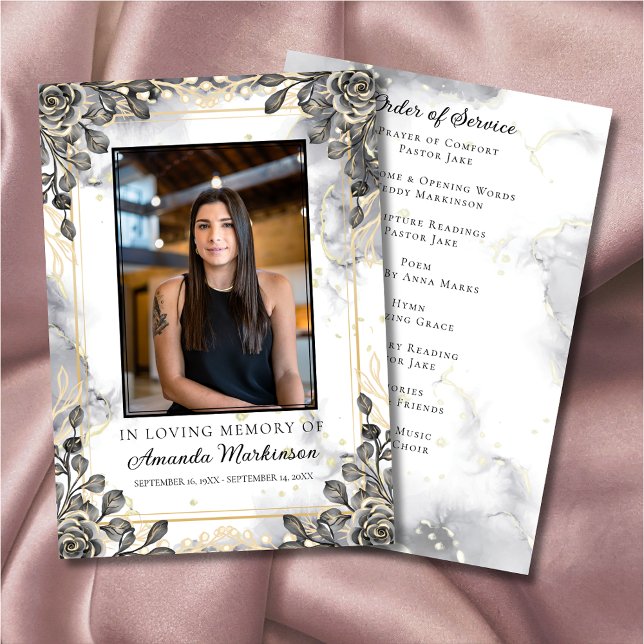 Programa Ordem de Serviço Floral Preta e Dourada (Criador carregado)