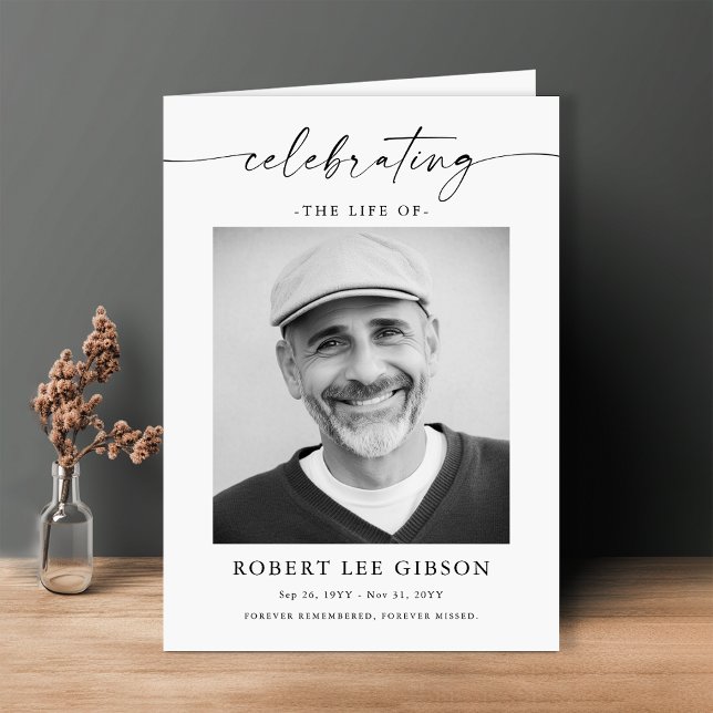 Programa Ordem de Serviço Funeral de Foto Minimalista Dobra (Criador carregado)