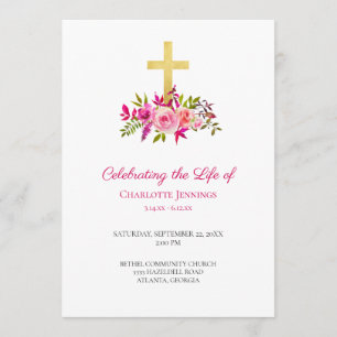 Programa Ordem de Serviço Funeral Floral Cor d'Água Rosa