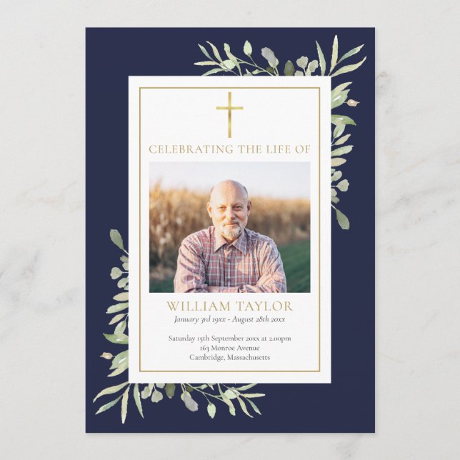 Programa Ordem de Serviço Memorial de Funeral Cristão (Frente)