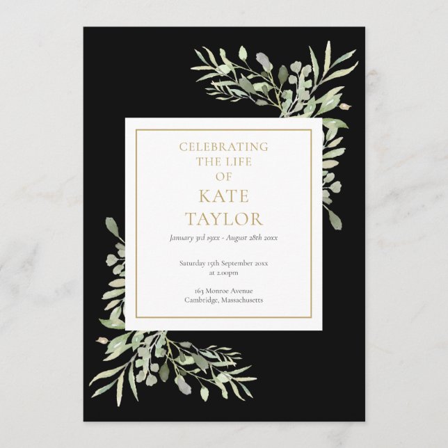 Programa Ordem de Serviço Memorial Fúnebre de Folhagem Pret (Frente)