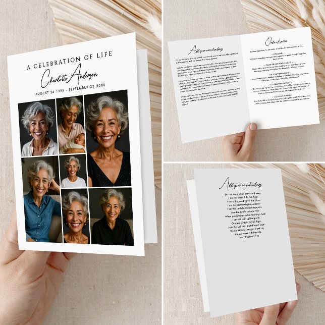 Programa Ordem do Serviço Obituário 7-Fotos Memorial/Funera (Criador carregado)