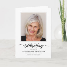 Programa Ordem Funeral de Foto Memorial de Serviço Dobrada